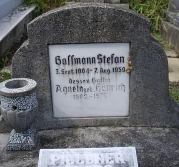 Gassmann Stefan 1904-1959 Henrich Agnetha 1902-1976 Grabstein